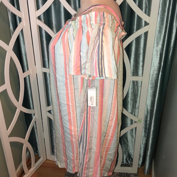 Peyton & Parker Striped Off the shoulder Dress - Picture 3 of 8